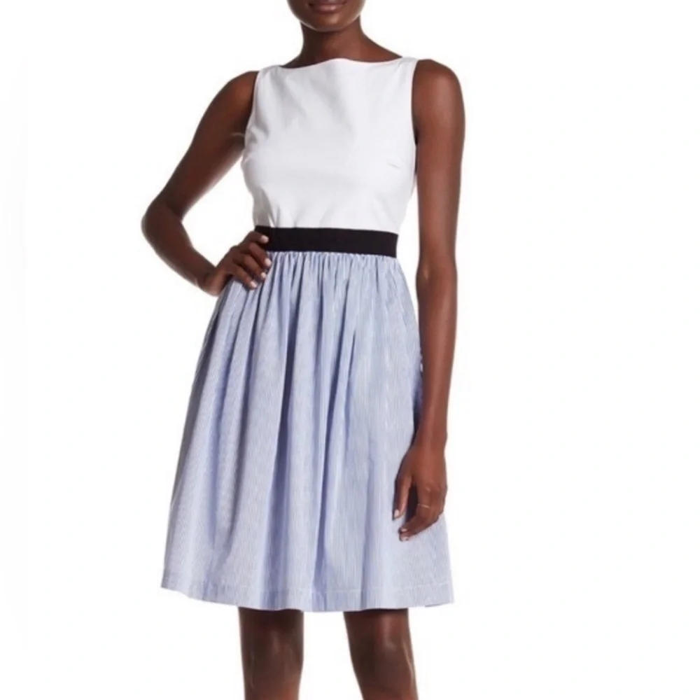 Kate Spade Broome Street Pinstripe Tank Dress Advent Blue Size 4